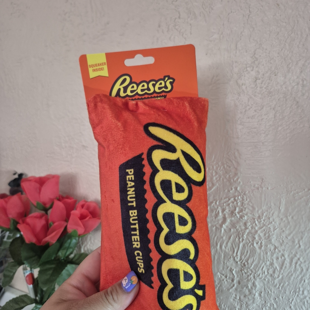 Orange Plush Peanut Butter Cup Dog Toy